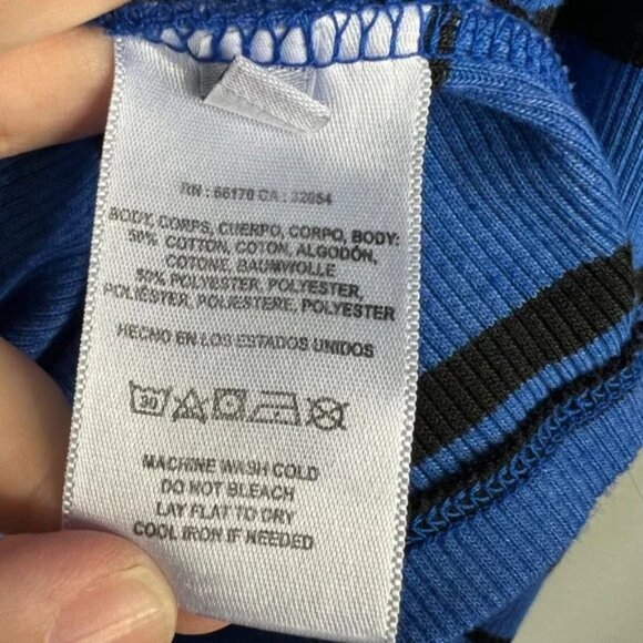 Anthropologie T.La Striped Ribbed Long sleeve Top with Ruffle Trim New with tags - Picture 8 of 8